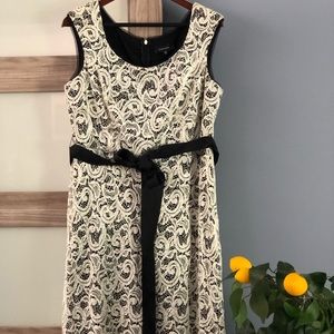 Lace Dress R&M Richards Black and White Size 14
